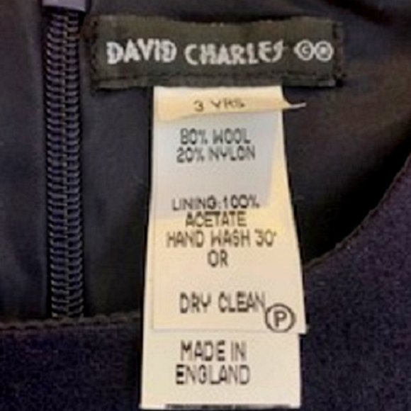 Girls' David Charles Wool Blend Sleeveless Black Dress Embroidered Sz: 3T - Picture 8 of 8